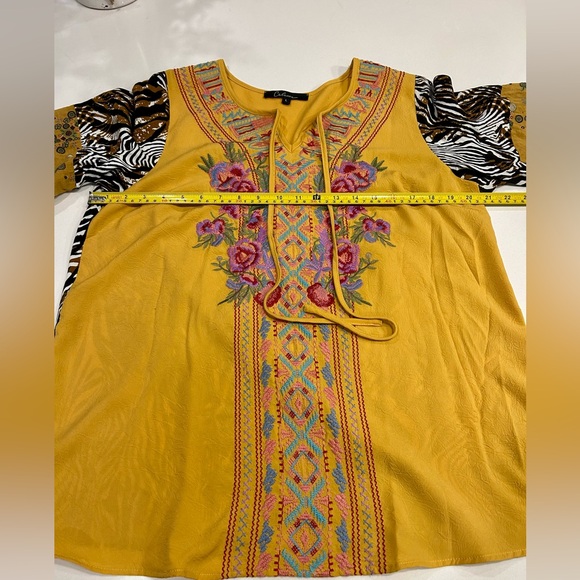 Caleaas Embroidered multicolor Boho tunic Top - Picture 9 of 9